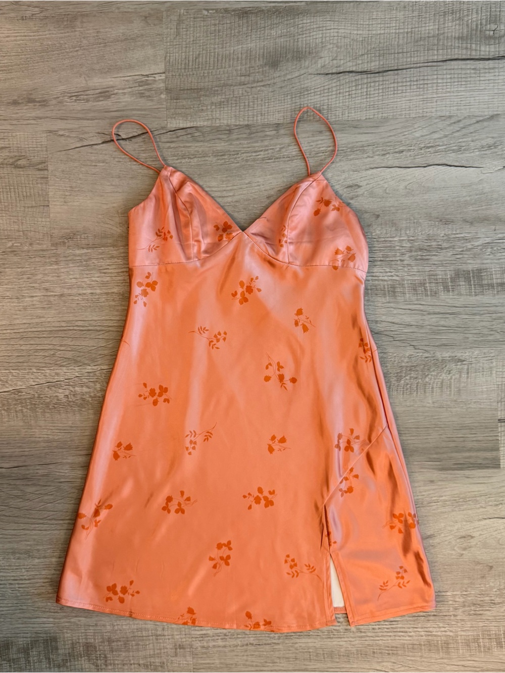 Princess Polly Coral Satin Slip Dress